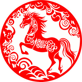 十二生肖剪纸 马