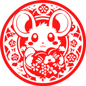 十二生肖剪纸 鼠