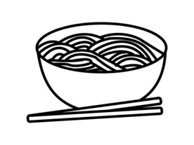 一碗面条图标标志