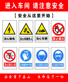 车间安全提示牌 安全标志