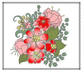 传统花草植物彩绘图案
