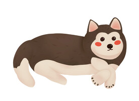 哈士奇插画素材