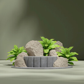 绿色植物几何背景