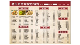 铁锅炖菜单