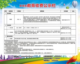 教育收费公示栏