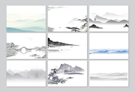 水墨山