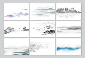 水墨山