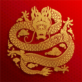红色龙底纹