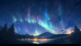 星空 极光图片 壁纸 