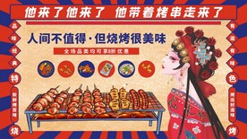 美味烧烤国潮风海报