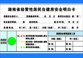 居民安全明白卡