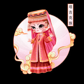 国潮风 民族人物 塔吉克族