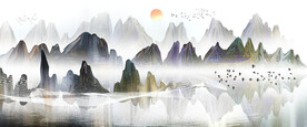 禅意山水画 新中式山水