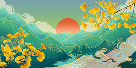 国潮风背景
