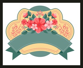 花卉底纹边框 