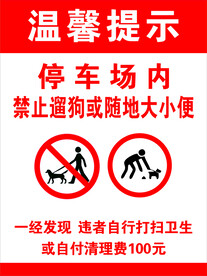 禁止遛狗警告牌 