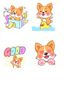 免扣表情包可爱柴犬素材