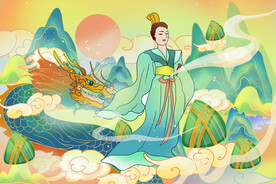 端午节插画背景