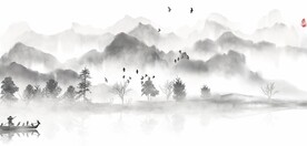 山水墨画