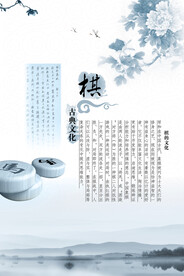 创意琴棋书画中国风背景板