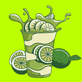 柠檬茶矢量素材