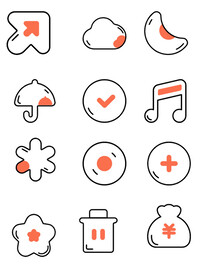 特殊符号扁平标签图标免扣