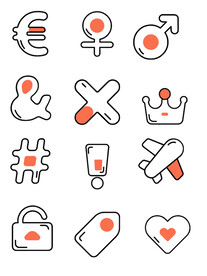 特殊符号扁平风标签图标免扣