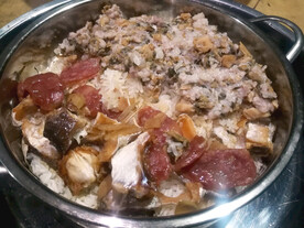 肉饼拼腊味饭