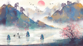 中国风山水背景