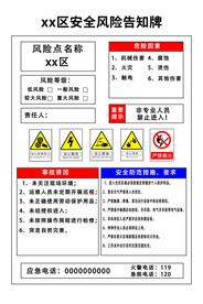 安全风险告知牌