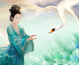 绿裳仙女和天鹅