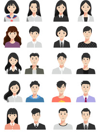 男女人像商务风标签图标免扣
