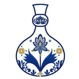 传统青花瓷花瓶风格图案