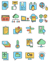 互联网小清新标签图标免扣