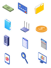 市场营销商务风标签图标免扣