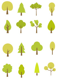 树木小清新标签图标免扣
