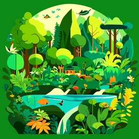 花园风景插图