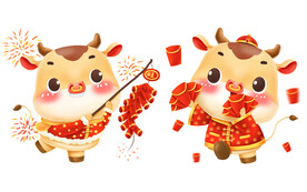 新年牛插画