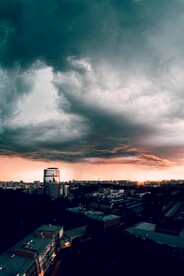 城市夕阳