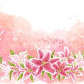 水彩花朵花枝素材
