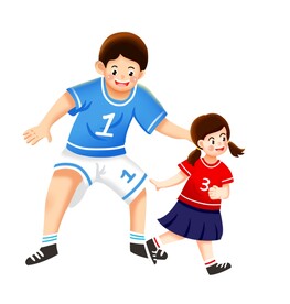 踢足球插画 