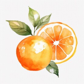 水彩橙子