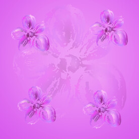 紫色花朵水彩素材