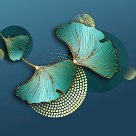 唯美水彩树叶挂画装饰画