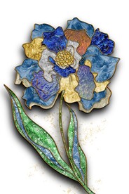 现代珐琅彩花卉具象装饰画