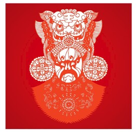 京剧脸谱剪纸 