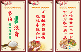 节约粮食 文明用餐 食堂标语