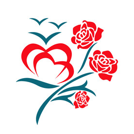 玫瑰爱心 logo