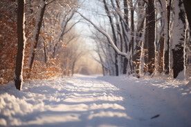 林间小路雪景