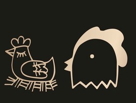手绘线描小鸡